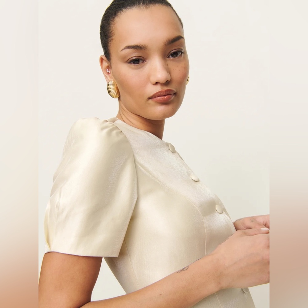 Reformation Mika Cream Mini Dress - Picture 2 of 16